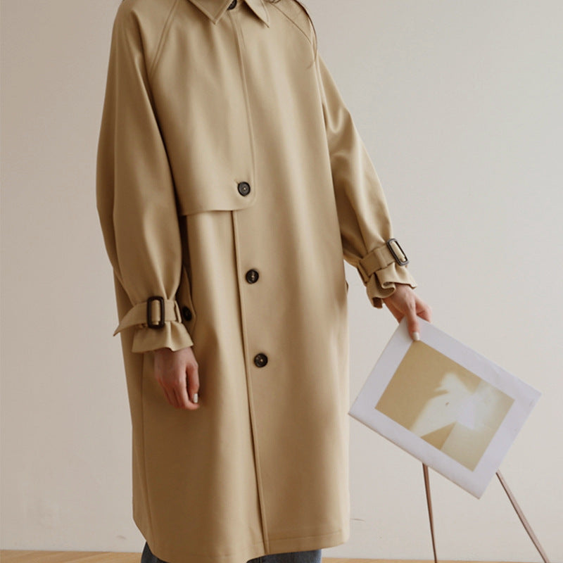 Damen Modische Trenchjacke mit breitem Kragen Shop Nory