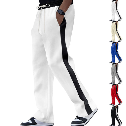 Herren Weite Trackhose mit Kontrastseiten, Tunnelzug und geripptem Bund Shop Nory