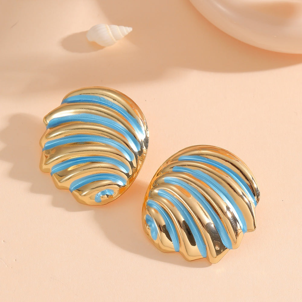 Damen Ohrclips im maritimen Muschel-Design Shop Nory