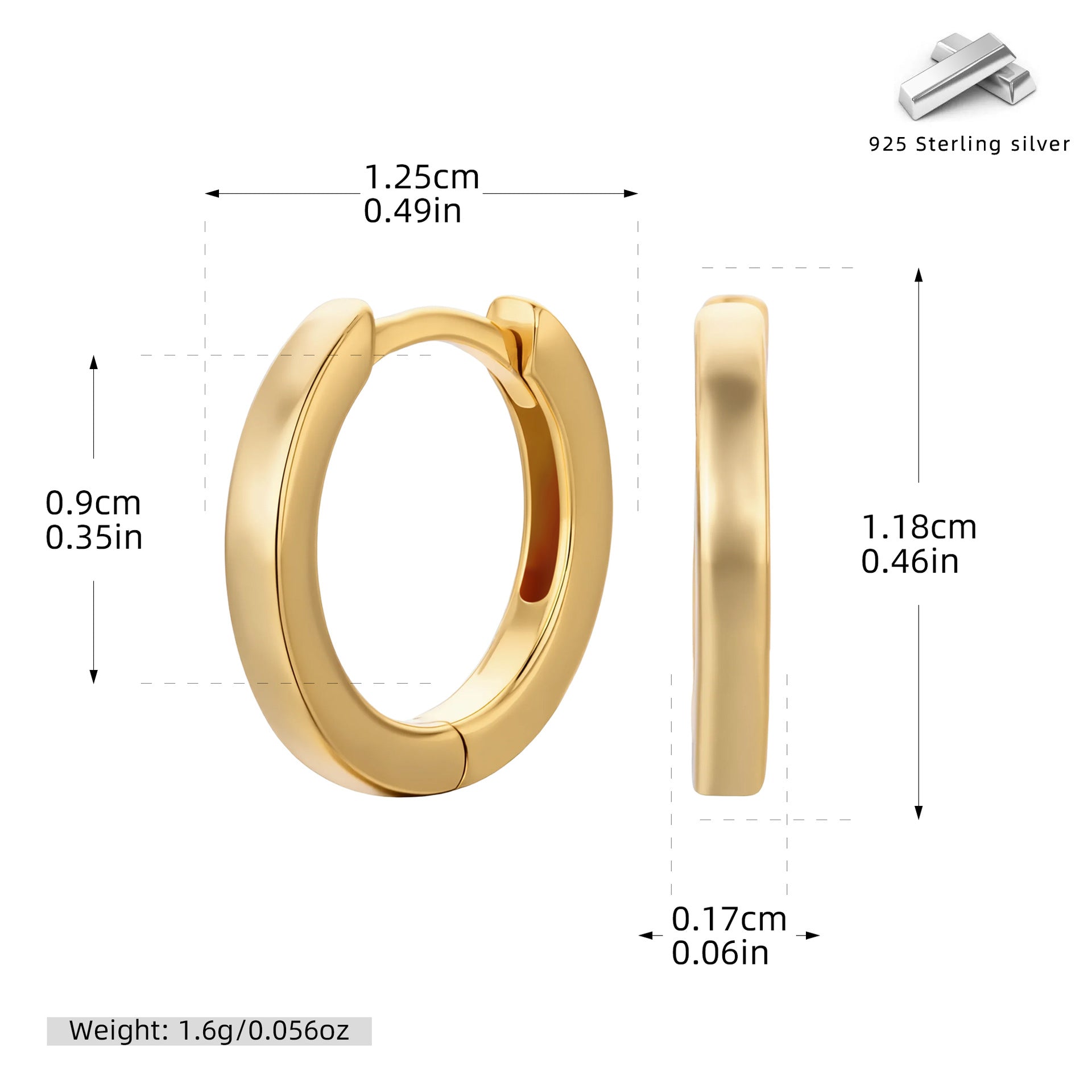 Damen Creolen mit modernem geschwungenem Design aus hochwertigem 925 Sterling Silber Shop Nory