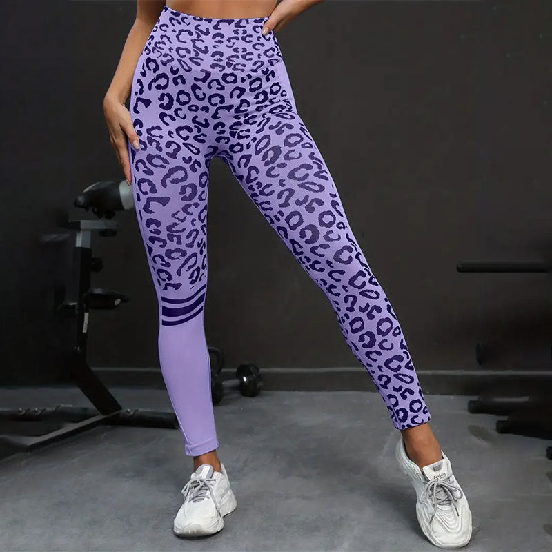Damen Sportleggings mit Tiermuster und hohem Taillenschnitt