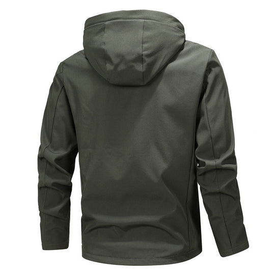 Herren Urbaner Softshell-Blouson mit Kapuzenkragen, winddichter Membran und Druckknopf-Taschenelementen Shop Nory