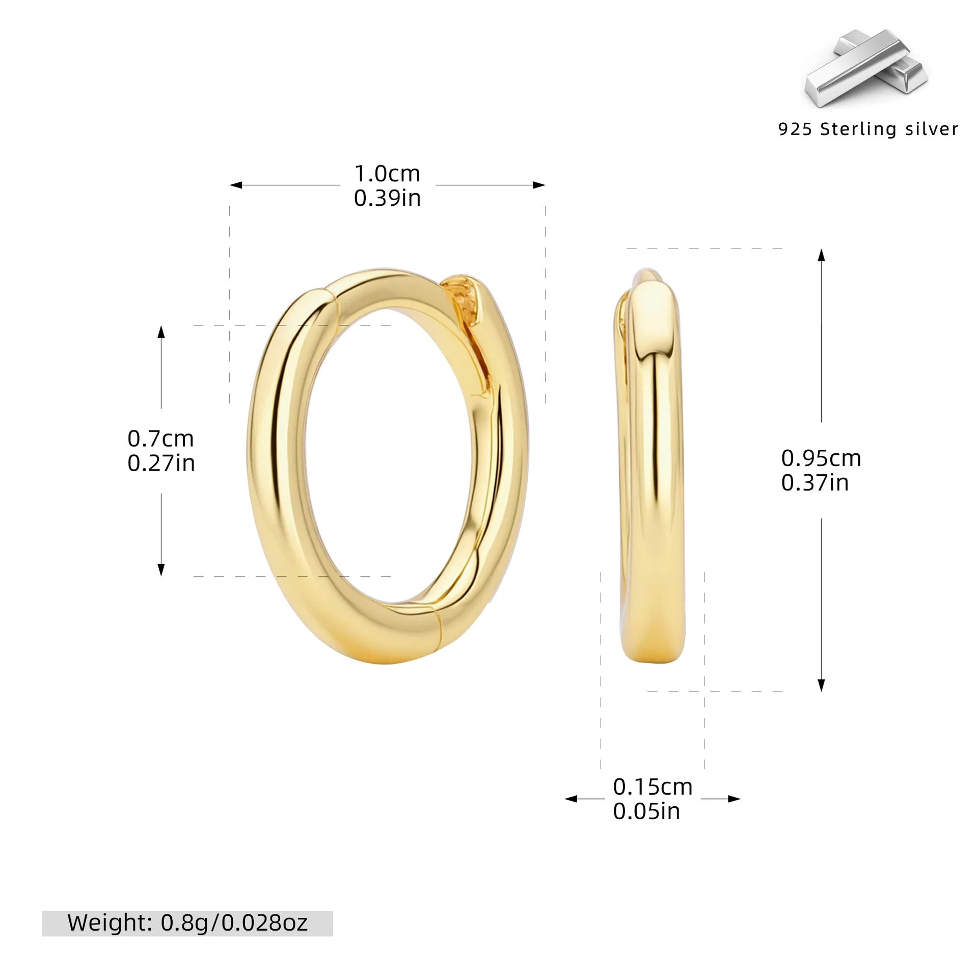 Damen Creolen mit modernem, geschwungenem Design aus 925 Sterling Silber Shop Nory