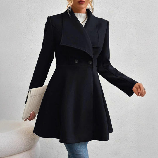 Damen Elegante Doppelreihige Wolljacke
