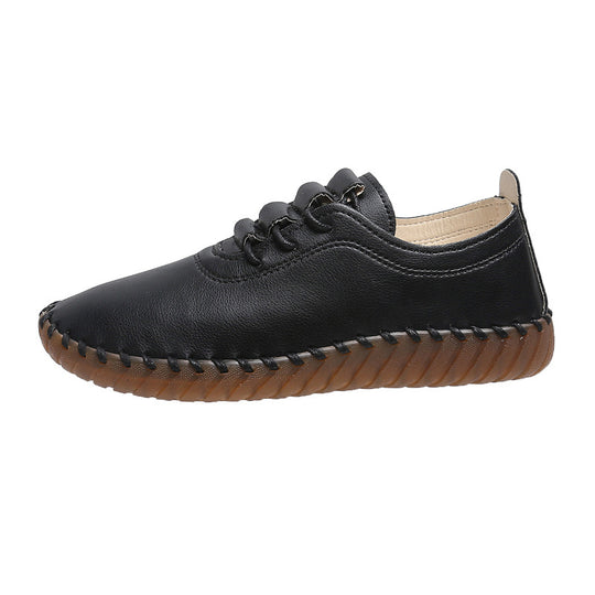 Damen handgenähter Komfort-Sneaker mit elastischer Schnürung und profilierter Kautschuksohle Shop Nory