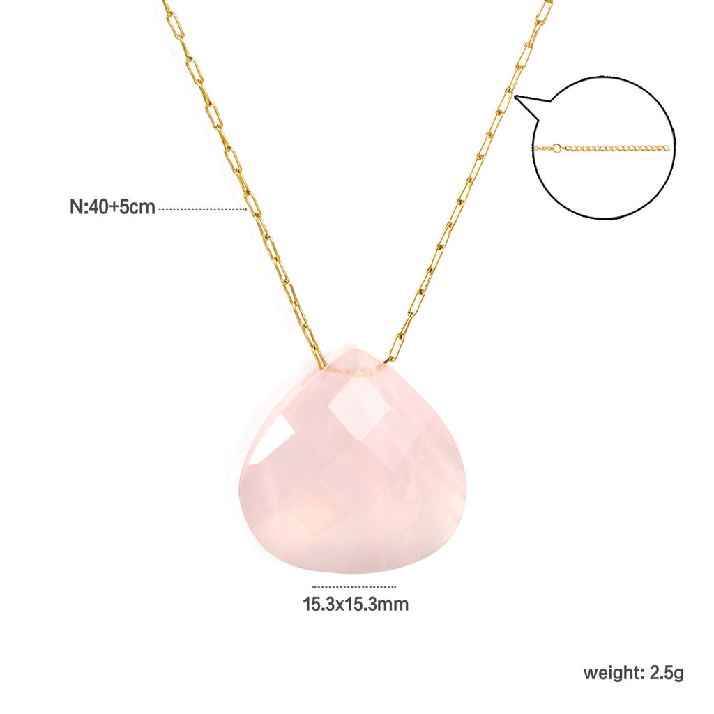 Damen Halskette mit funkelndem Tropfenanhänger und goldplattiertem Edelstahl Shop Nory