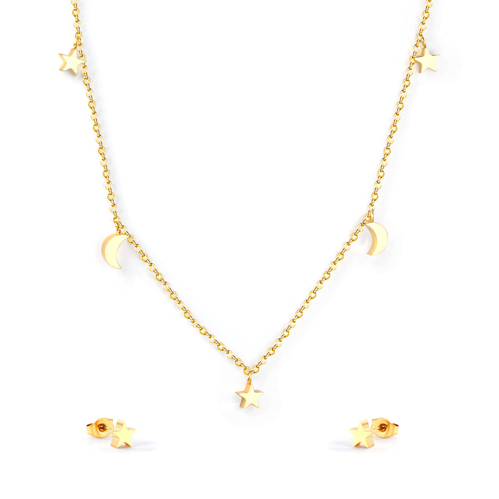 Damen Schmuckset mit funkelnden Sternanhängern Shop Nory