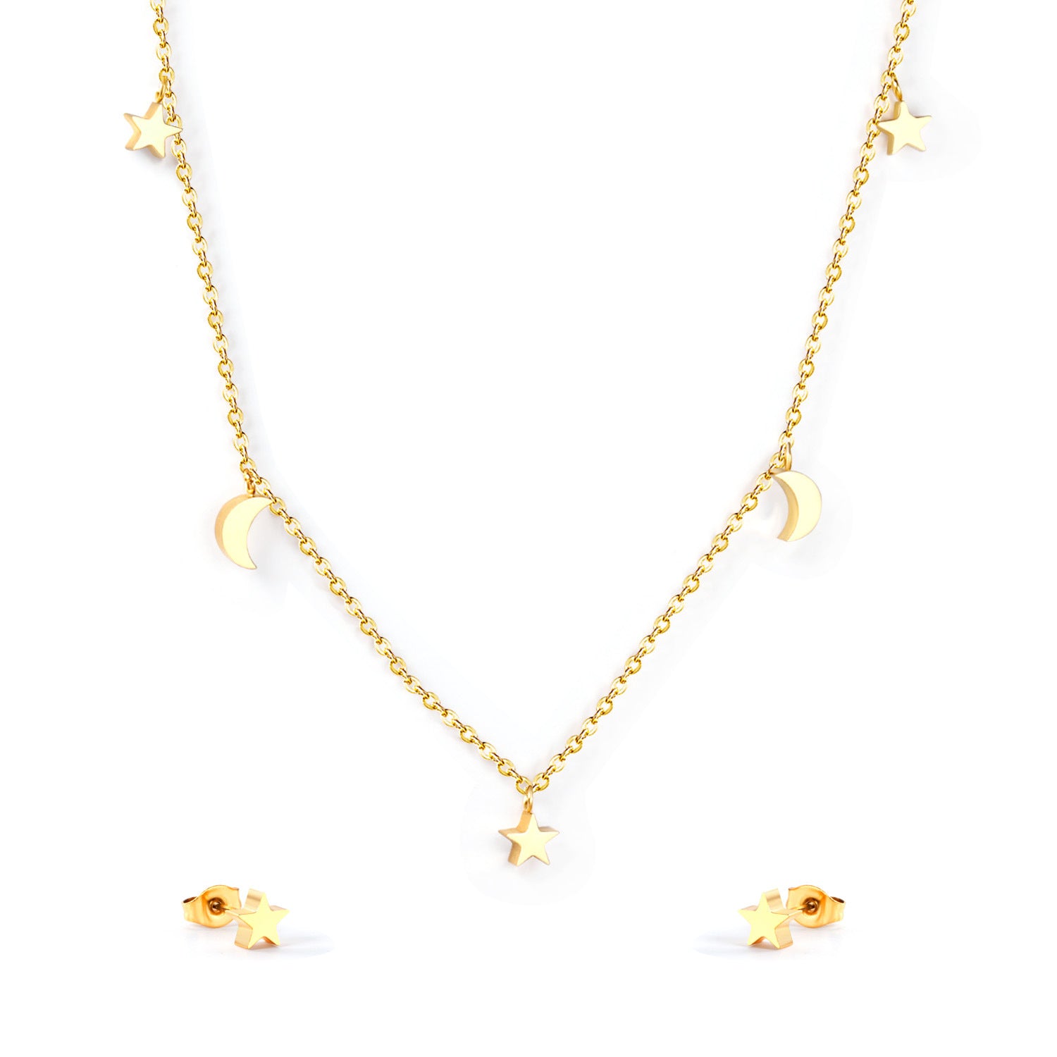 Damen Schmuckset mit funkelnden Sternanhängern Shop Nory
