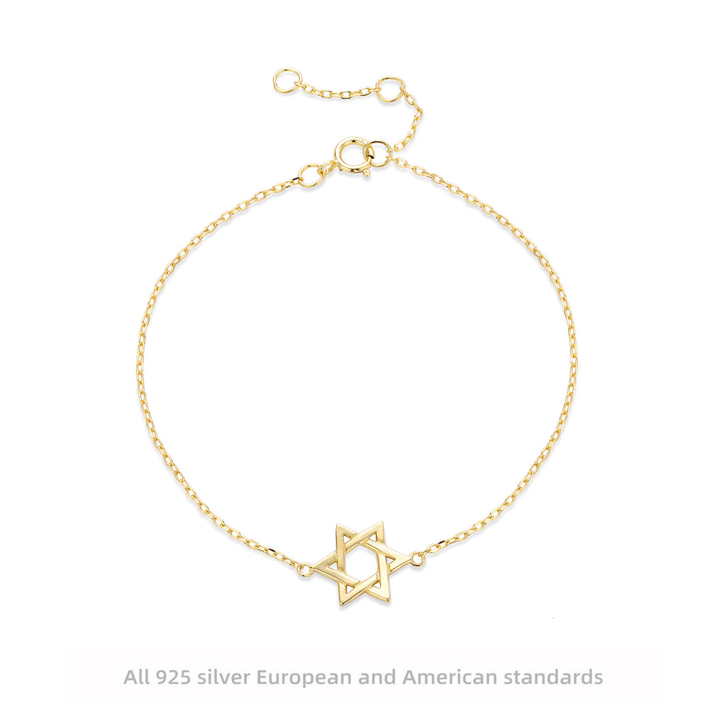 Damen Armband mit jüdischer Sternenmotiv aus hochwertigem 925 Sterling Silber Shop Nory