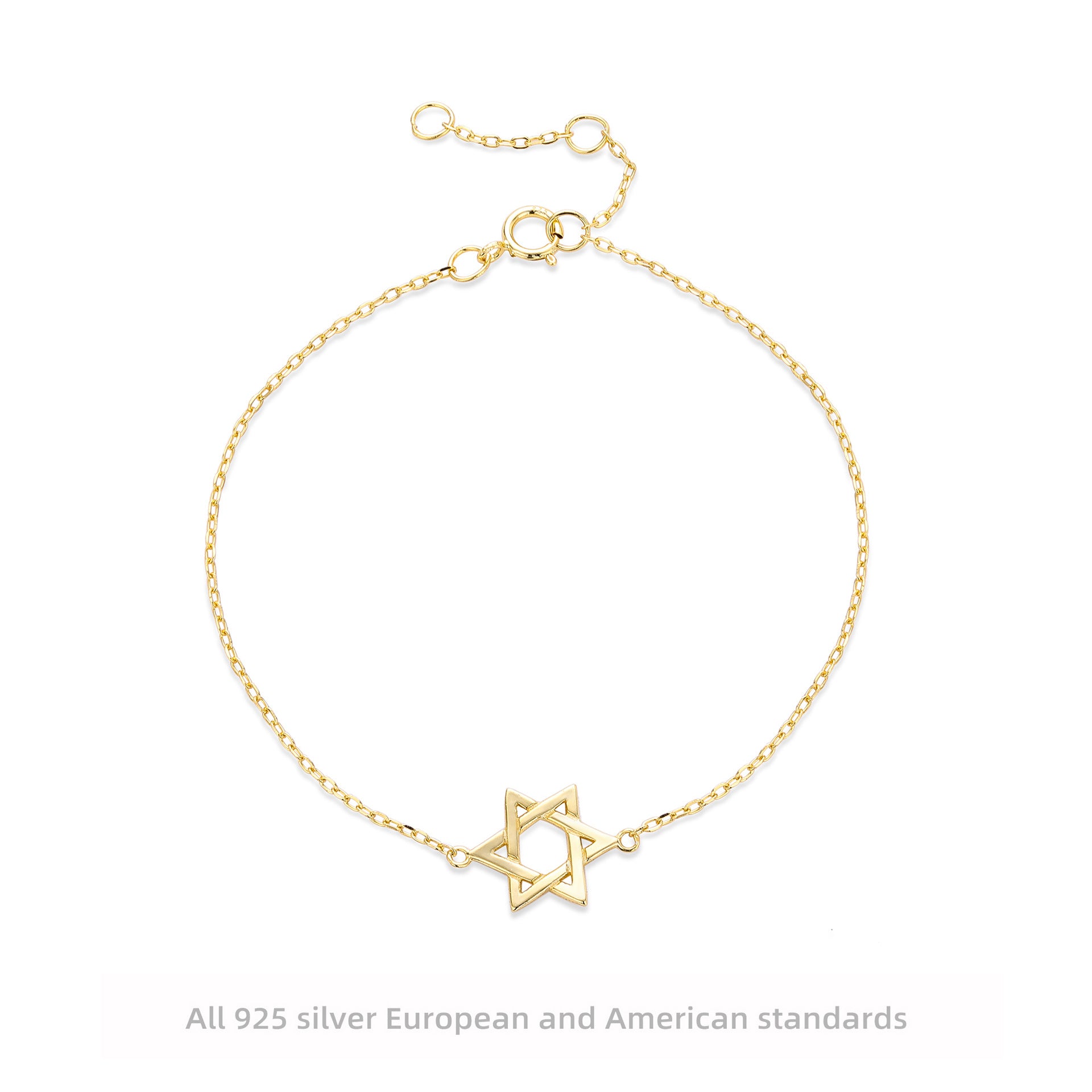 Damen Armband mit jüdischer Sternenmotiv aus hochwertigem 925 Sterling Silber Shop Nory