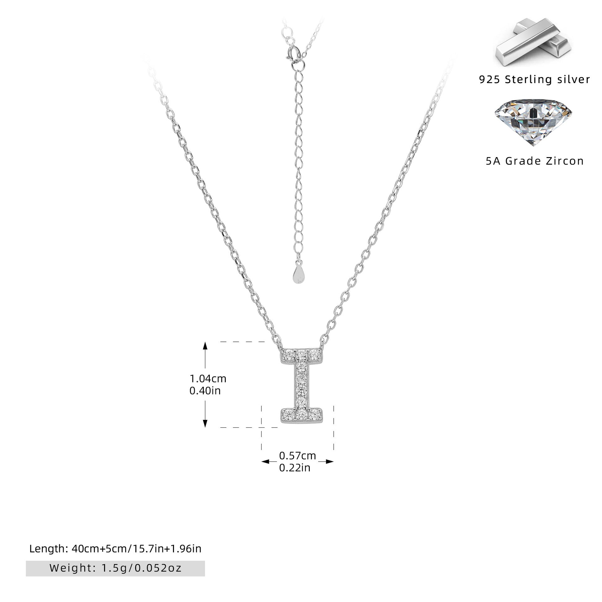 Damen Halskette mit Z-Anhänger und funkelnden Zirkonia Shop Nory