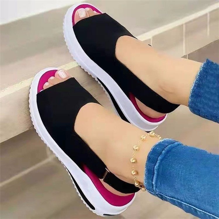 Damen Sportliche Sandalen mit elastischem Riemendesign und bequemer Sohle