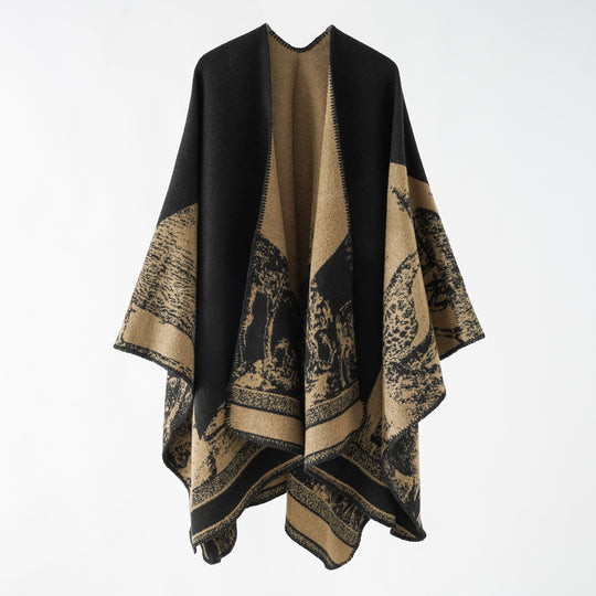 Damen Jacquard-Wollmix-Überwurf mit offenem Kimono-Fall und weichem Griff Shop Nory