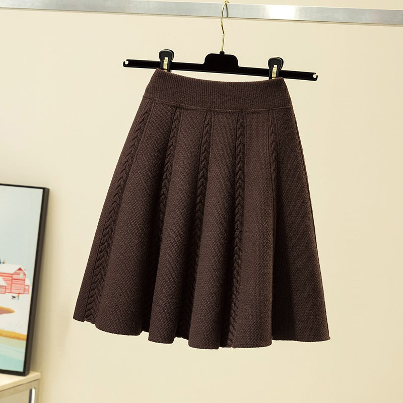 Damen Eleganter, plissierter Maxirock aus hochwertigem Strick Shop Nory