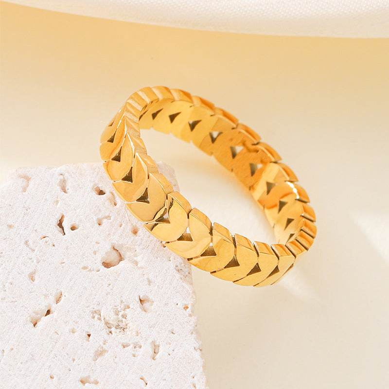 Damen Ringschmuck mit kreativem Wellenmuster Shop Nory