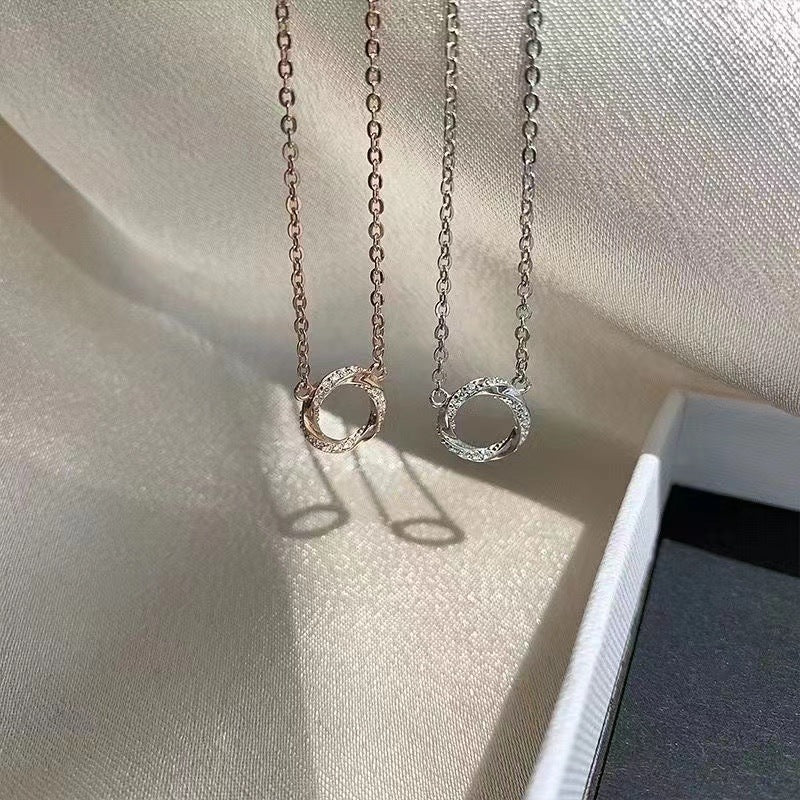 Damen elegante Halskette mit funkelndem Ringanhänger Shop Nory