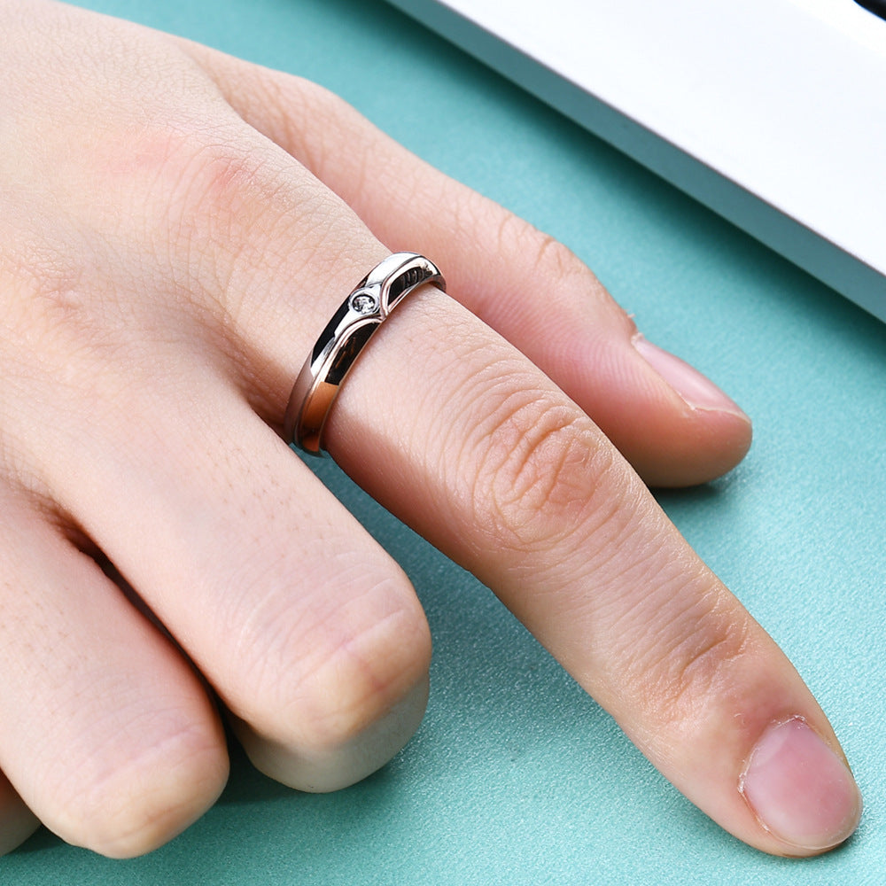 Herren Ring mit elegantem Sicherheitsschloss und funkelndem Kristalleinsatz Shop Nory