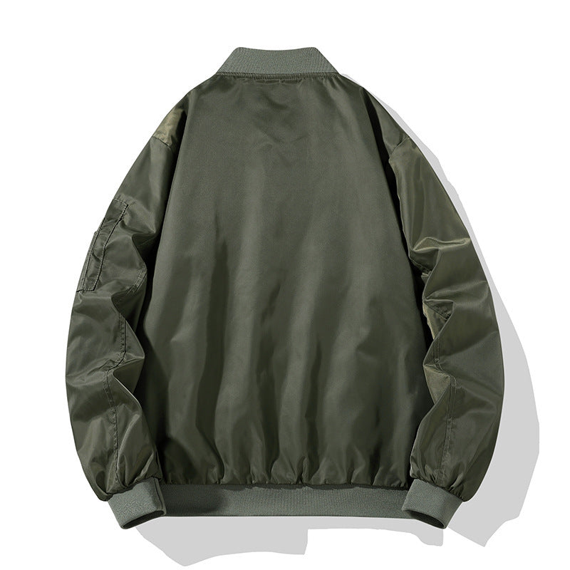 Herren Piloten-Bomberjacke im Military-Look mit kontrastierendem Innenfutter, Ärmeltasche und gerippten Bündchen Shop Nory