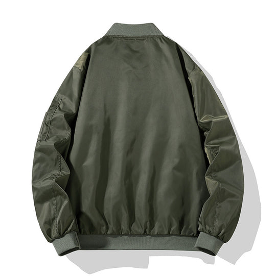 Herren Piloten-Bomberjacke im Military-Look mit kontrastierendem Innenfutter, Ärmeltasche und gerippten Bündchen Shop Nory