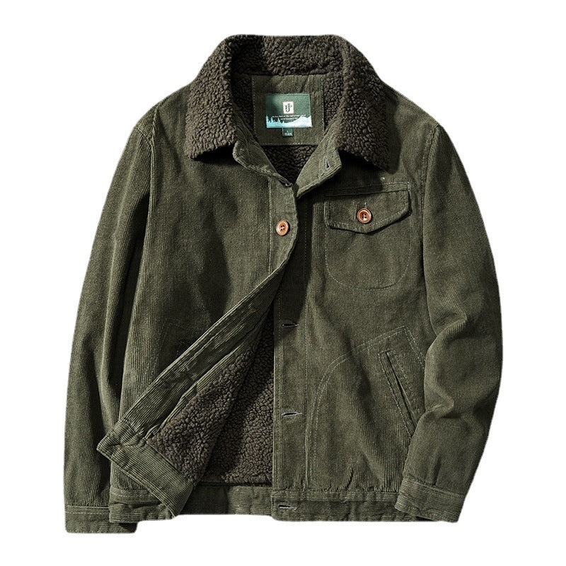 Herren Bequeme Cordjacke mit Teddyfutter Shop Nory
