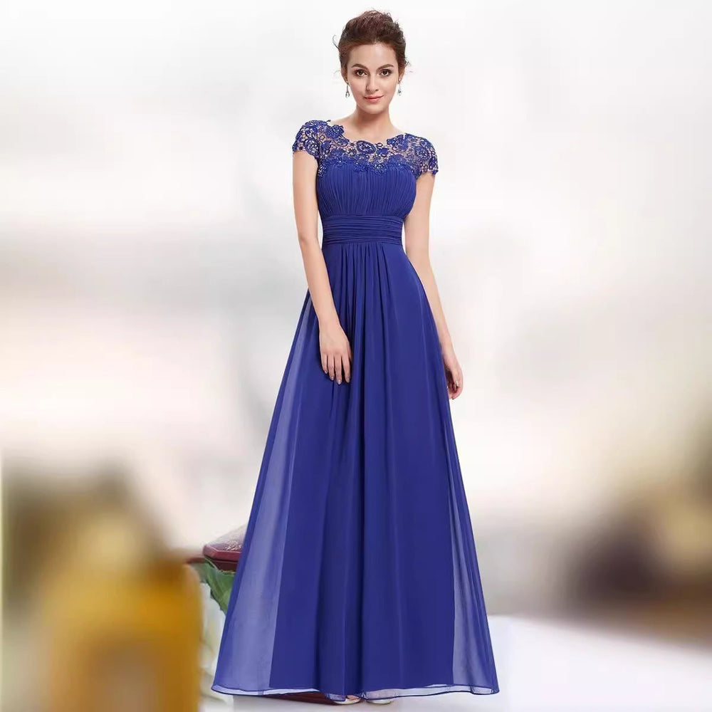 Damen Elegantes Maxikleid mit Spitzenoberteil und fließendem Rock