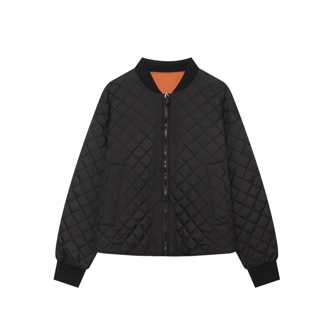 Damen Leichte gesteppte Bomberjacke im Cropped-Boxy-Schnitt mit Rautensteppung Shop Nory