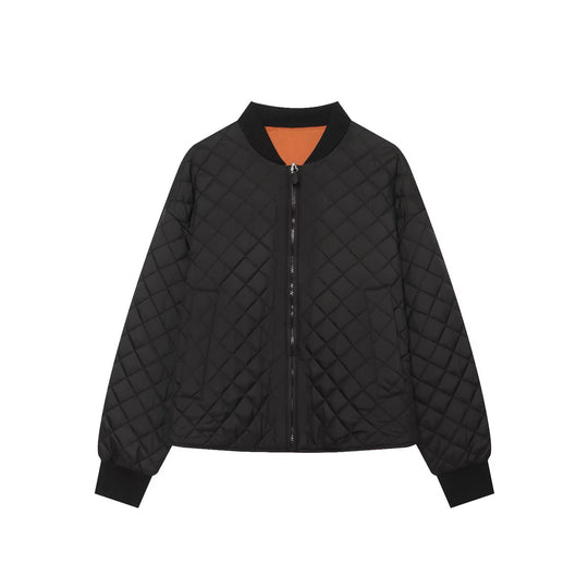 Damen Leichte gesteppte Bomberjacke im Cropped-Boxy-Schnitt mit Rautensteppung Shop Nory