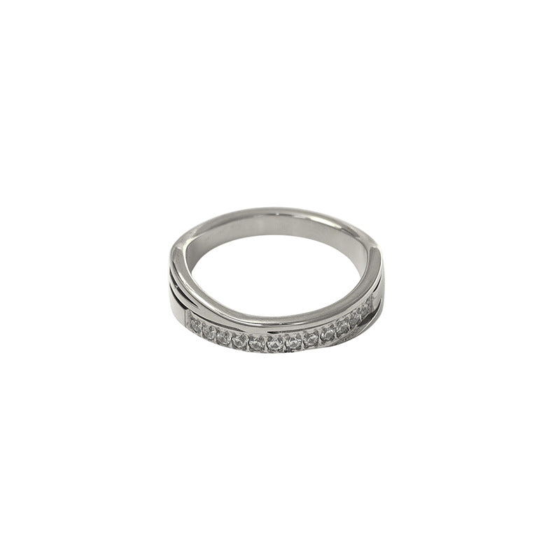 Damen Eleganter Zirkonia Ring mit geschwungenem Design Shop Nory