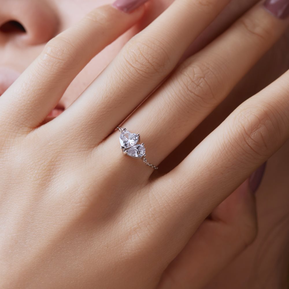 925 Sterling Silber Zirkon Herzform Ringe 925 Sterling Silber Ringe | Shop Nory