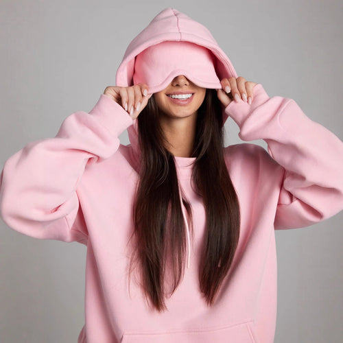 Damen Oversized Kapuzenpullover mit integrierter gepolsterter Schlafmaske Shop Nory