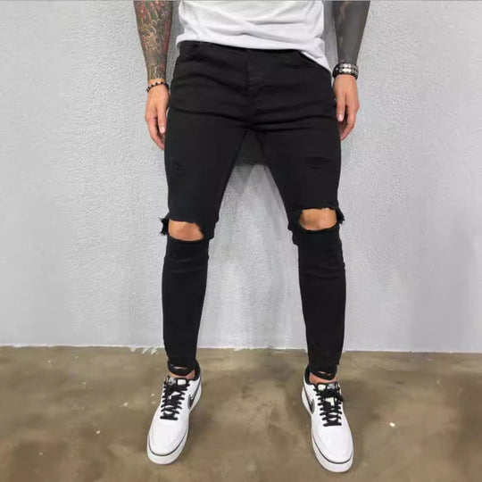 Herren Slim Fit Jeans mit modischen Rissen