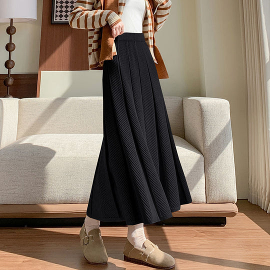 Damen Eleganter Plissierter Maxirock Shop Nory