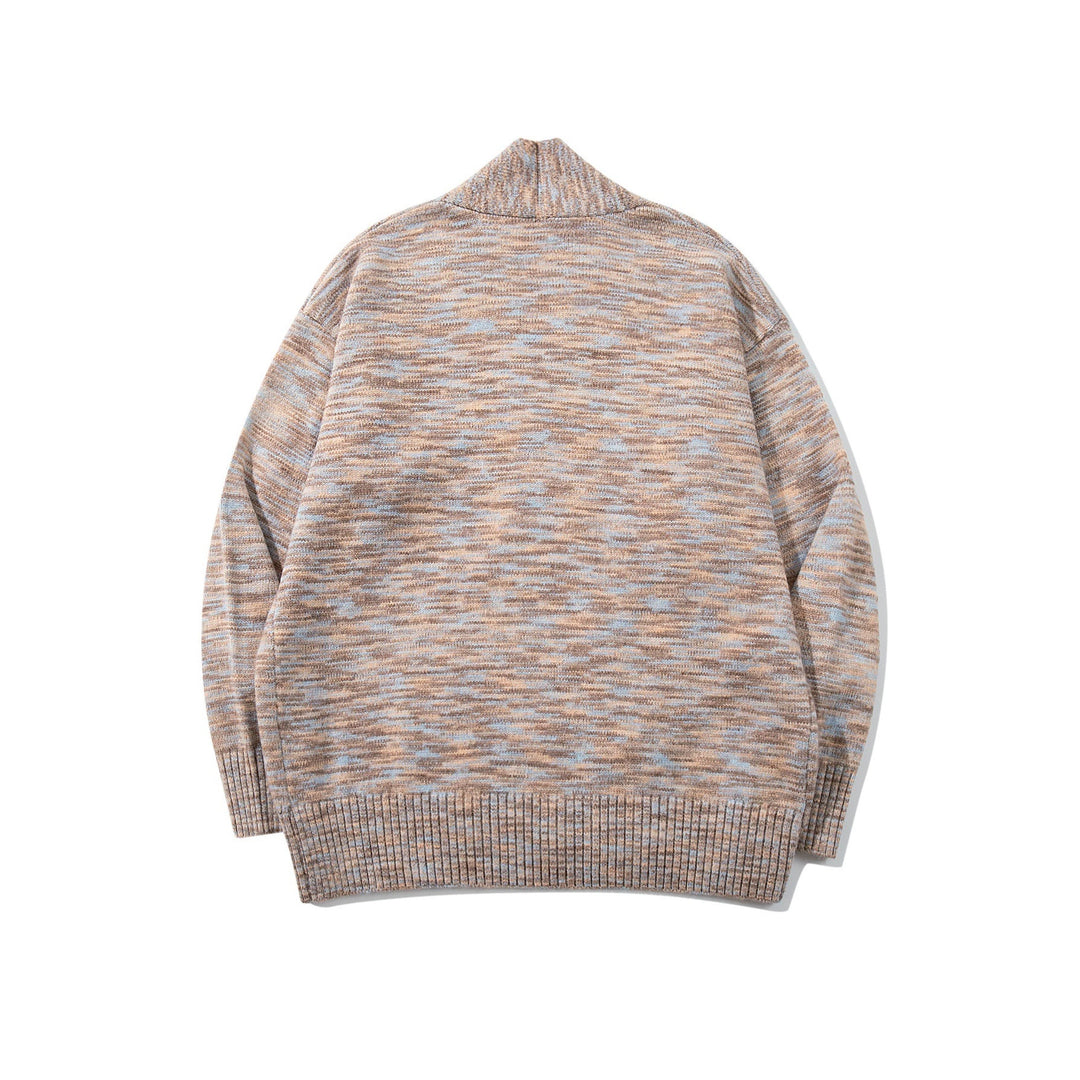 Damen Oversize-Strickcardigan mit tiefem V-Ausschnitt, Knopfleiste am Saum und melierter Struktur Shop Nory