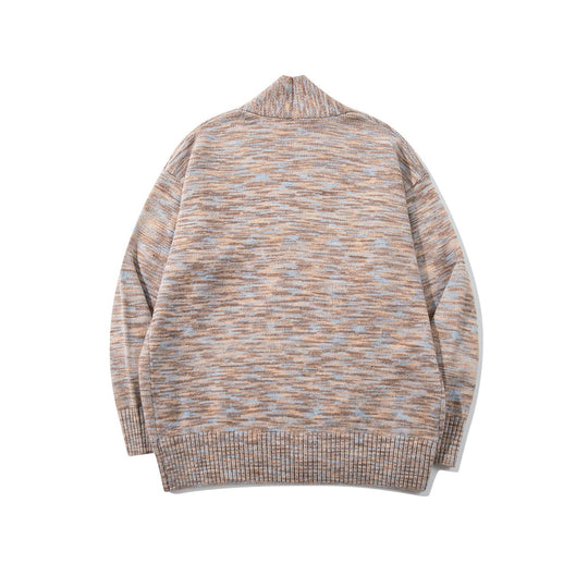 Damen Oversize-Strickcardigan mit tiefem V-Ausschnitt, Knopfleiste am Saum und melierter Struktur Shop Nory