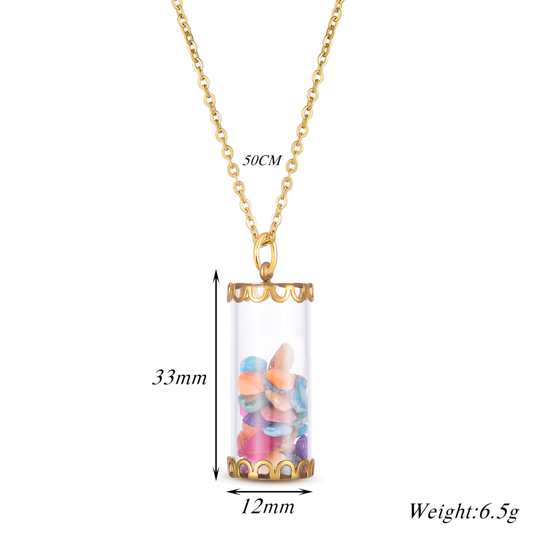 Damen elegante Halskette mit stilvollem Glaskapsel-Anhänger Shop Nory