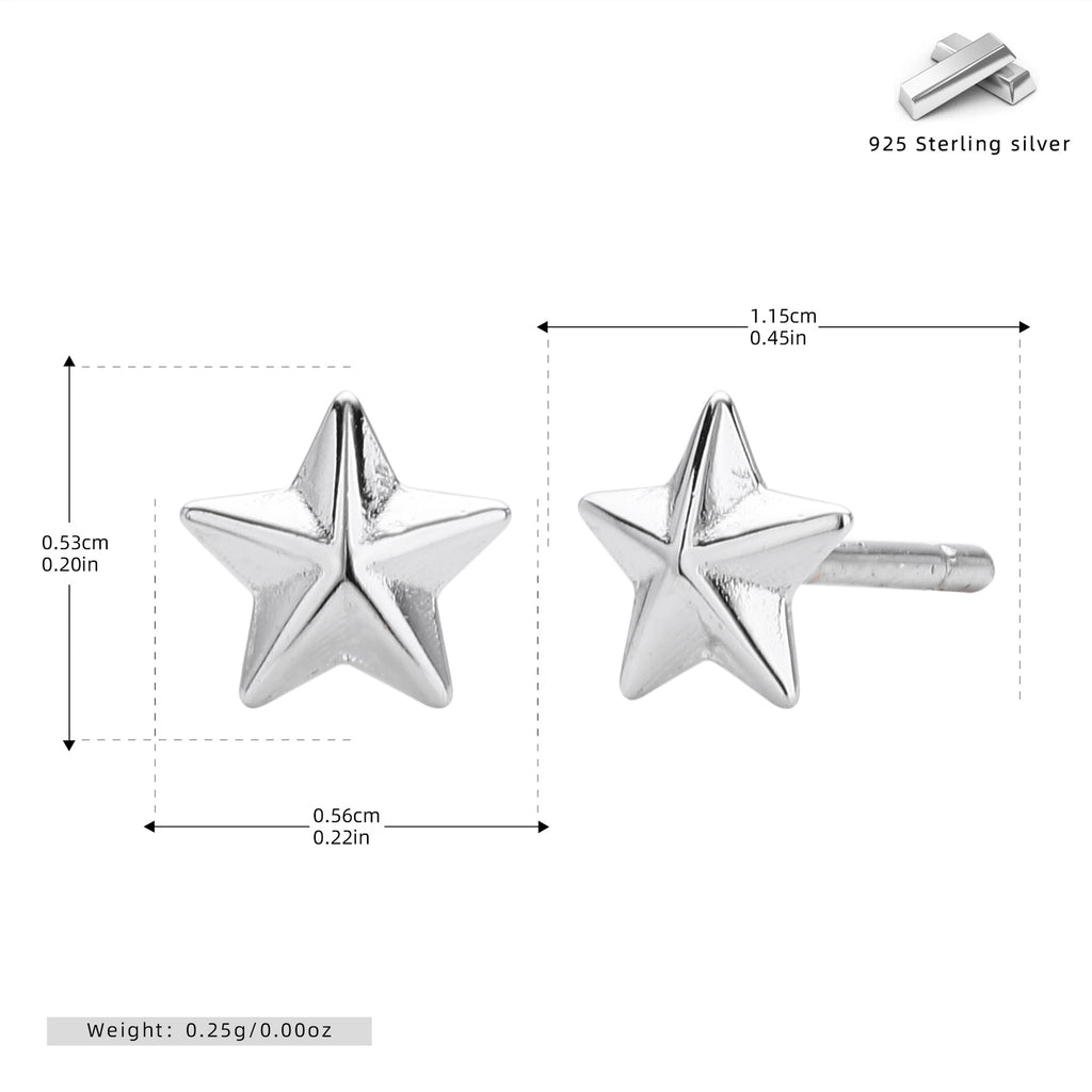 Damen Ohrstecker im eleganten Sternendesign aus 925 Sterling Silber Shop Nory