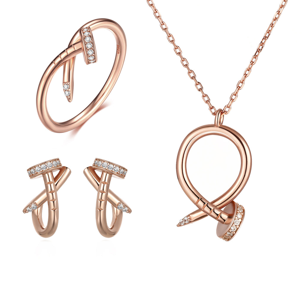 Damen Ohrstecker mit modernem Ringdesign und funkelnden Zirkonia Akzenten Shop Nory