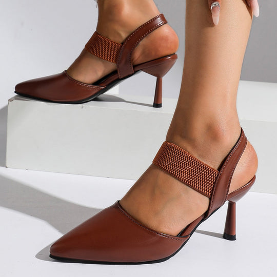 Damen Slingback Pumps mit elastischem Einsatz und elegantem Stiletto Absatz