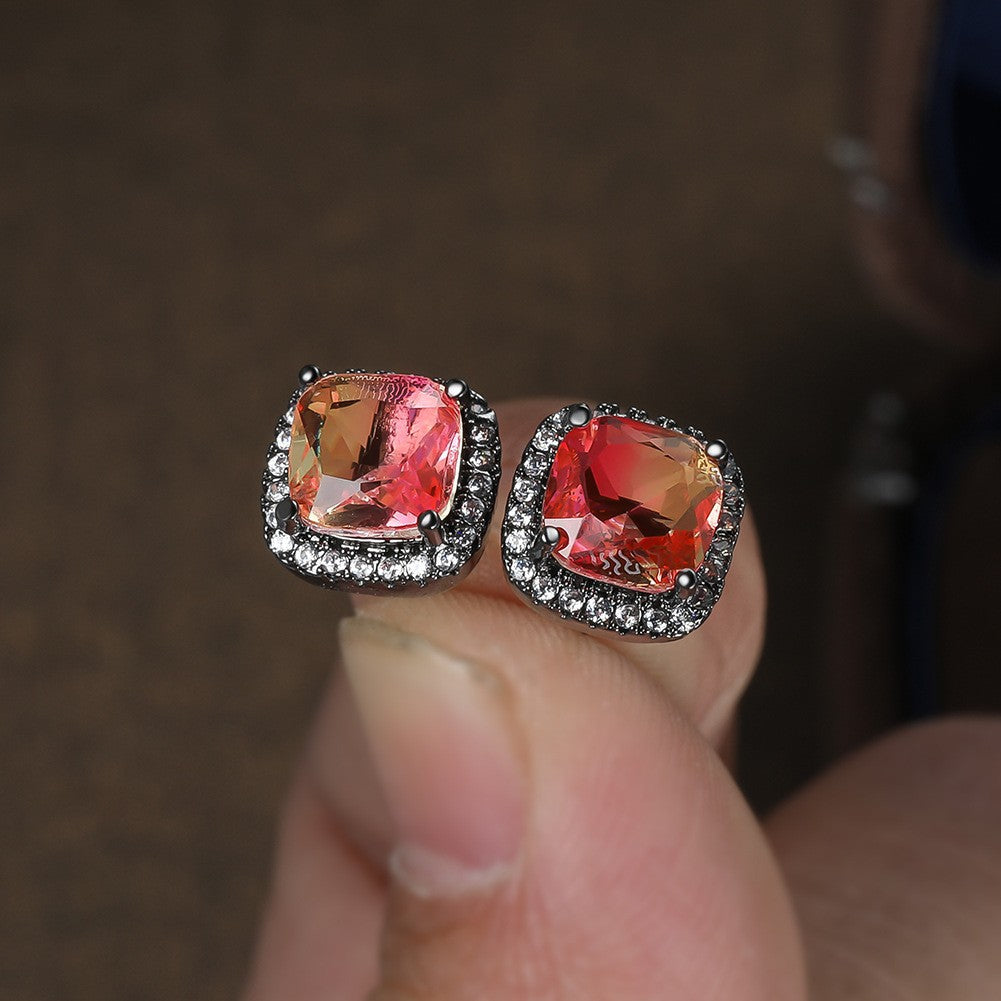 Damen Ring mit funkelnden pinken Kristallen und Zirkonia Shop Nory