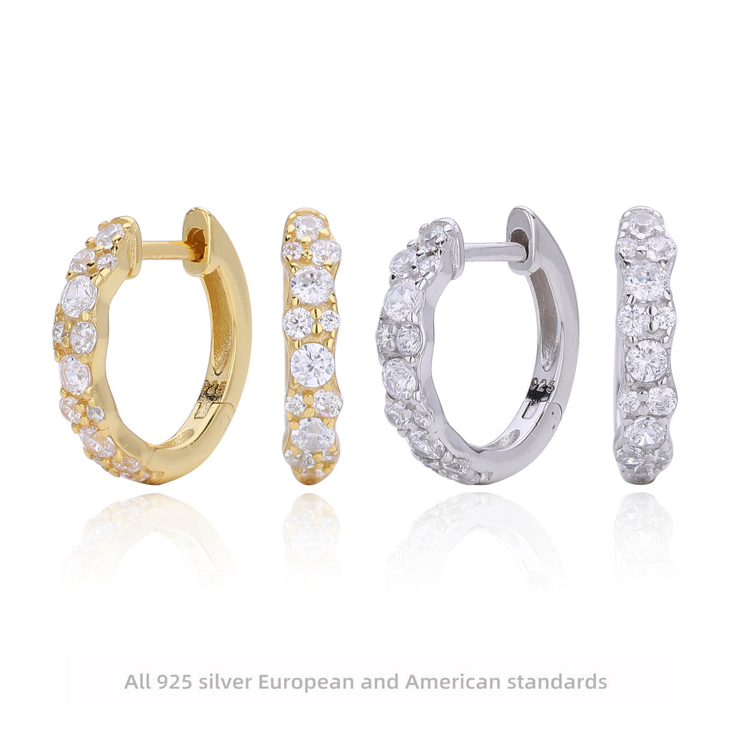 Damen Creolen mit funkelnden Zirkonia aus hochwertigem 925 Sterling Silber Shop Nory