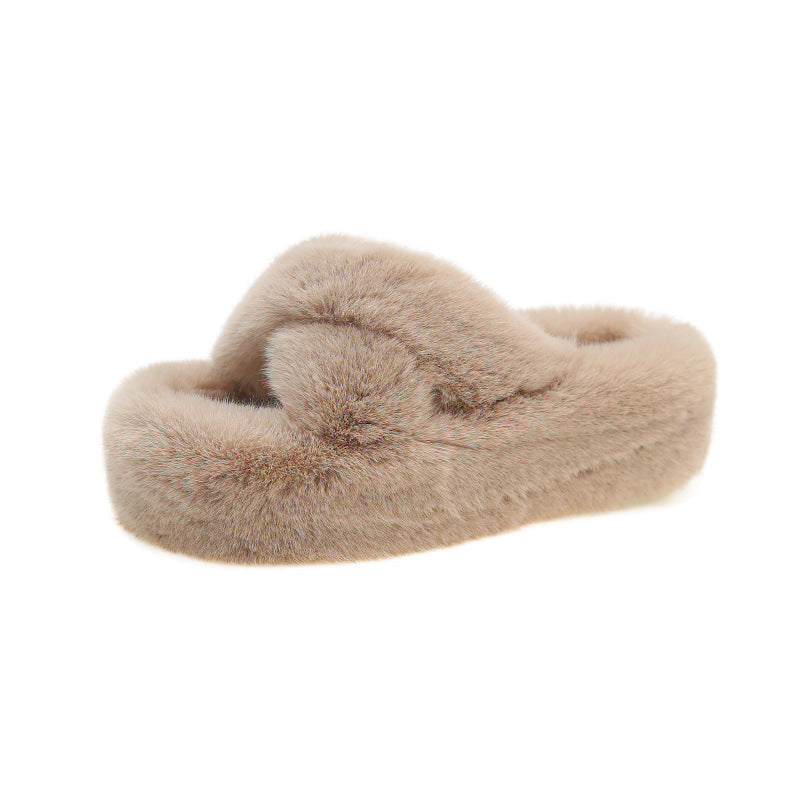 Damen Flauschige Fleece-Pantoletten mit weichem Innenfutter und modernem Design