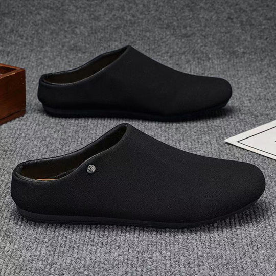 Herren Gefütterte Microfaser-Hausschuhe-Mules mit rutschfester Gummisohle Shop Nory