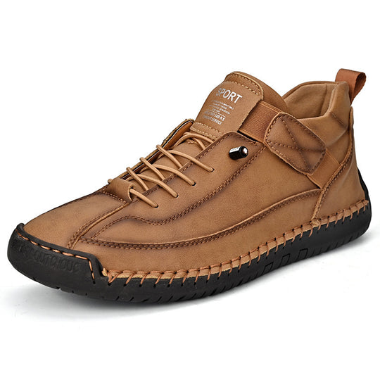 Herren Ledernachahmender Freizeit‑Sneaker mit Klettriemen, Mokassinnaht & profilierter Gummisohle Shop Nory