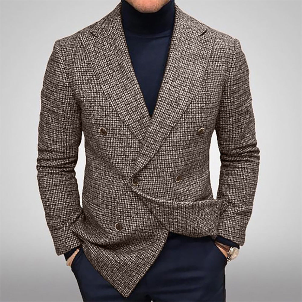 Herren Doppelreihiger Struktur-Blazer mit taillierter Schnittführung Shop Nory