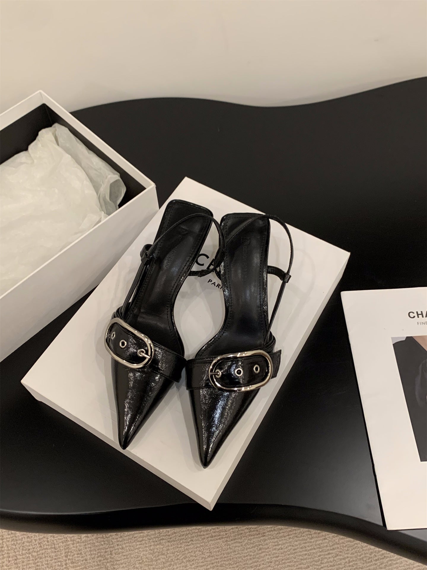 Damen Slingback-Pumps mit modischer Schnalle