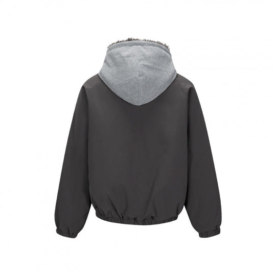 Herren Gefütterte Kapuzenjacke im Bomberstil mit Teddyfutter und elastischem Saum Shop Nory