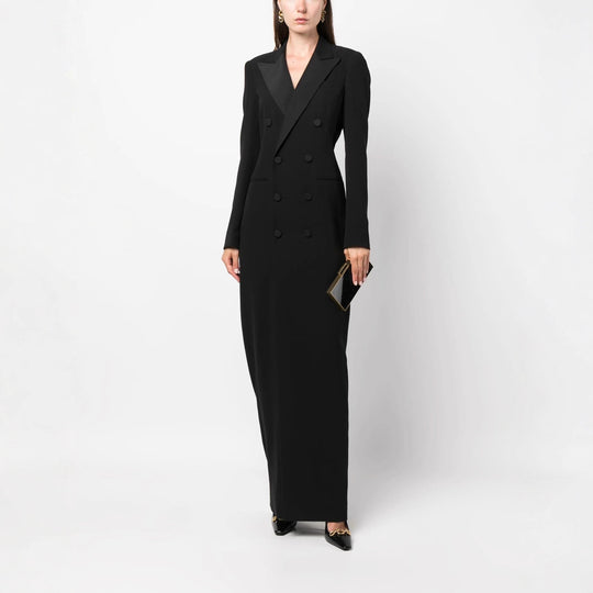 Damen Doppelreihiges Blazerkleid mit Satinrevers Shop Nory