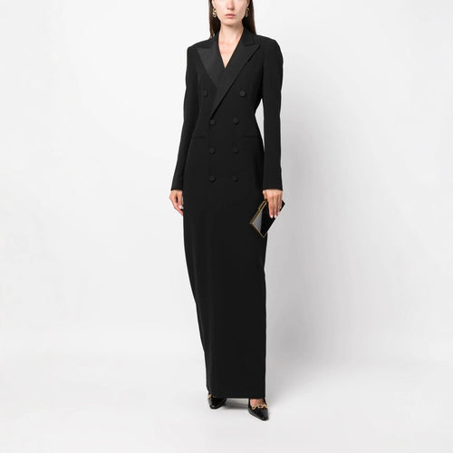 Damen Doppelreihiges Blazerkleid mit Satinrevers Shop Nory