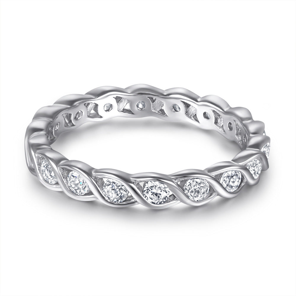 Damen Verlobungsring mit tropfenförmigem Hauptstein und kunstvollem Zirkonia-Besatz Shop Nory