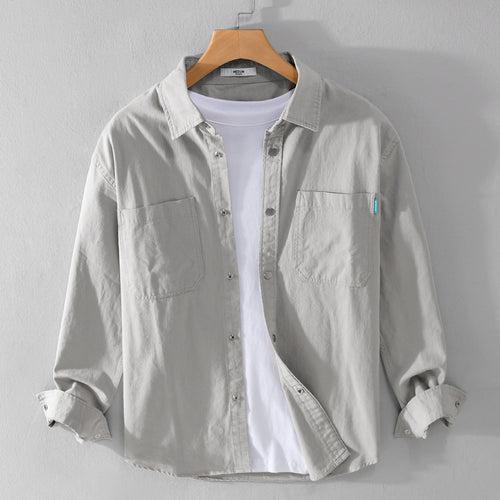 Herren Overshirt im Hemdjacken‑Stil aus leichter Baumwollmischung mit Druckknopf‑Leiste und aufgesetzten Brusttaschen Shop Nory